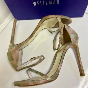 Stuart Weitzman Ciera Rosegold Camo Heels SZ 9.5